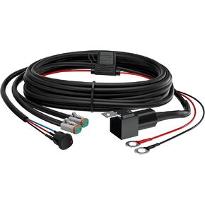 Philips Ultinon Drive 5000 Series Dual Lamp Wiring Harness Kit | UD1006WX1 | Weatherproof Deutsch Connector | Automotive Grade Cables with Waterproof Relay and Fuse Box