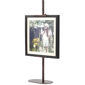 Adjustable Easel Stand for Sign, Metal Heavy Duty Picture Easels for Display, Tabletop Easel Stand for Picture Frames up to 28", Antique Gold Easel Stands with Base for Art Paintings Photos