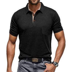 Sailwind Men's Cotton Polo Shirts Short Sleeve Casual Summer Shirts Classic Collared Golf Shirt with Pocket