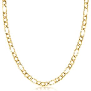 PORI JEWELERS 10K Yellow Gold 5.5MM Figaro 3+1 Link Chain Necklace - Size 14"-30"