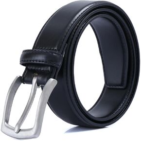 DOSHI Professional 2 - Brushed Silver 5.0 Vegan Leather Belt - PVD Buckle Dress Belt - Casual and Formal Wear - Gifts for Men
