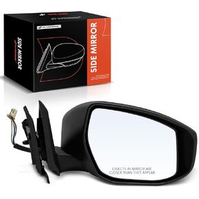 A-Premium Pair (2) Driver and Passenger Side Power Door Mirror - Compatible with Nissan Altima 2013-2018 - Non-Heated Manual Folding Black Outside Rear View Mirror w/Turn Signal