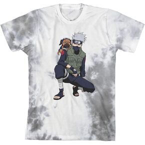 Bioworld Naruto Shippuden Kakashi & Pakkun Gray Short Sleeve Boys Graphic T-Shirt