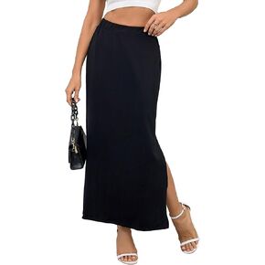 تنورة طويلة بفتحات جانبية للنساء من Avanova، تنورة طويلة مستقيمة بخصر عالٍ in Kuwait