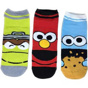 Playmaker Compatiable for Sesame Street Characters, low-cut ankle socks, one size fits most; Elmo, Cookie Monster, Oscar(3 PAIRS)