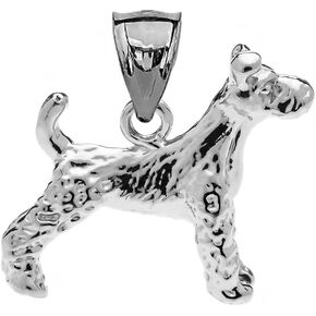 Claddagh Gold Solid Sterling Silver Irish Terrier Charm Pendant