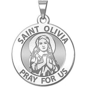 PicturesOnGold.com Saint Olivia Religious Medal - 2/3 Inch Size of Dime, Sterling Silver