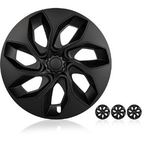 2024 Upgraded 19 Inch Wheel Covers Compatible with Tesla Model Y 2021 2022 2023 2024, 19 Inch Hubcaps Fit for Tesla Model Y 2021-2024 Accessories Set of 4 (Black Blue)