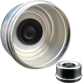 2 PCS Replacement Dust Cap Grease Cover for 2.72" Trailer Axle Wheel Hub and Bearing Dust Cap with Extra 1 Rubber Plugs