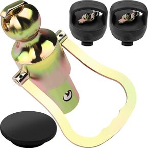 GNXA2061 Puck System Gooseneck Hitch Ball Kit, 2-5/16 Inch gooseneck Ball & Safety Chain Anchor kit Fits for Ford F-250/350/450, Fits for Chevrolet/Nissan Titan XD Trucks