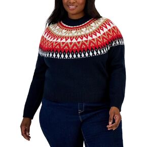 Tommy Hilfiger Women's Fairisle Long Sleeve Crewneck Sportswear Sweater