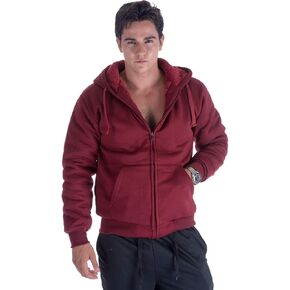 Hoodies for Men Winter Warm Heavyweight Sherpa Lined Fleece Zip Up Hoody Jacket