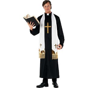 Morph - Priest Costume Men - Exorcist Outfit - Adult Priest Costume For Men - Priest Collar Included - Plus Accessories