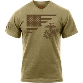 Rothco 20220 US Flag/USMC Eagle, Globe, & Anchor T Shirt Color : Coyote Brown,Size : XL