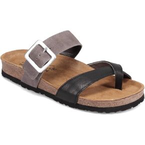 NAOT Footwear Women's Fresno Sandal Soft Ink Lthr/Antique Brown Suede 10 M US