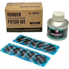 PAX 30Pcs 32mm Dia Round Universal Tube and Tire Patch Kit Heavy Duty, with 1Pc 60ml Green Cement Glue for Bike, Motorcycle, Car, Truck, Radial and Bias Tires, Automobile, BMX, ATVs, Inflatable Rubber