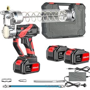 21V Cordless Grease Gun,15000 PSI Professional Electric Grease Gun Kit with 2PCS 21V 3000mAH Rechargeable Battery