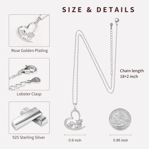 بيلين 925 فضة هدايا عيد الأم المرتفعات البقرة قلادة 2 الأبقار الأسرة للأم ابنة مجوهرات in Kuwait