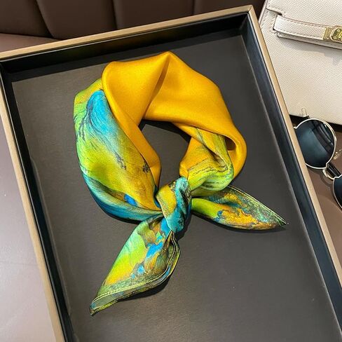 100% Pure Mulberry Silk Scarf 21"x21" Small Square Natural Silk Lightweight Digital Printed Neckerchief Scarves in Saudi Arabia
