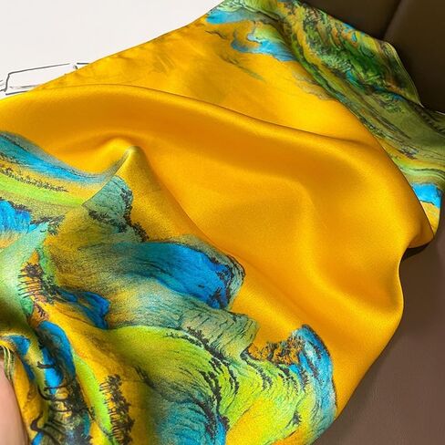 100% Pure Mulberry Silk Scarf 21"x21" Small Square Natural Silk Lightweight Digital Printed Neckerchief Scarves in Saudi Arabia