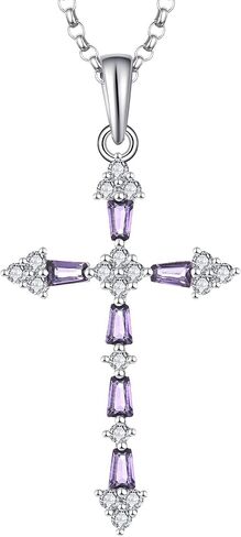 JO WISDOM Cross Necklace,925 Sterling Silver AAA Cubic Zirconia Cross Crucifix Pendant Necklace,Jewelry for Women in Saudi Arabia