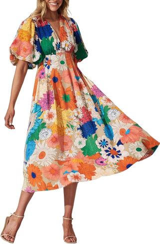 Maxigerui Women's Summer Floral Maxi Dress Spring Wedding Guest Dress 2026 in Saudi Arabia