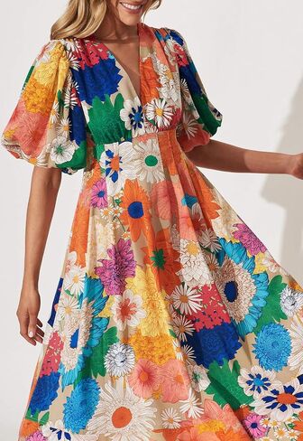 Maxigerui Women's Summer Floral Maxi Dress Spring Wedding Guest Dress 2026 in Saudi Arabia
