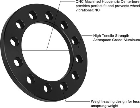 فواصل عجلات IRONTEK 6 × 135 مم [1/2 بوصة (12 مم) سمك المحور 108 مم] لفورد F150، لشفروليه C2500/K1500/أسترو/تاهو، لجي إم سي C2500/K1500/سييرا 1500/يوكون، لكاديلاك 99-18 إسكاليد 4 قطع in Saudi Arabia