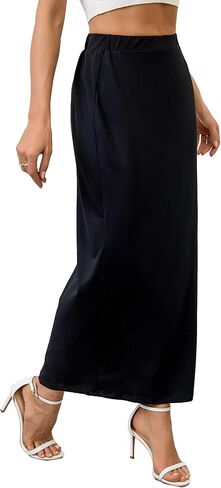 تنورة طويلة بفتحات جانبية للنساء من Avanova، تنورة طويلة مستقيمة بخصر عالٍ in Kuwait