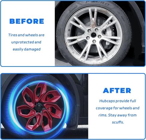 2024 Upgraded 19 Inch Wheel Covers Compatible with Tesla Model Y 2021 2022 2023 2024, 19 Inch Hubcaps Fit for Tesla Model Y 2021-2024 Accessories Set of 4 (Black Blue) in Saudi Arabia