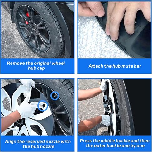2024 Upgraded 19 Inch Wheel Covers Compatible with Tesla Model Y 2021 2022 2023 2024, 19 Inch Hubcaps Fit for Tesla Model Y 2021-2024 Accessories Set of 4 (Black Blue) in Saudi Arabia