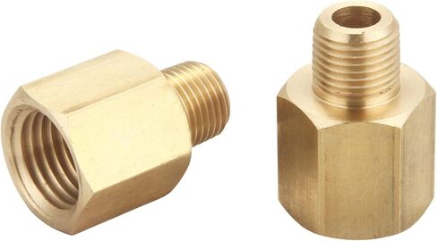 Brass Fitting Reducer Adapter, 1/2 Inch NPT Female to 3/8 Inch NPT Male, Male to Female Pipe Adapter, Inch NPT Brass Pipe Extension Fittings, Pack of 2 in Saudi Arabia