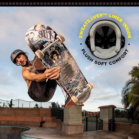 187 Killer Pads Pro Skate Helmet with Sweatsaver Liner, Black Glossy, X-Large in Saudi Arabia