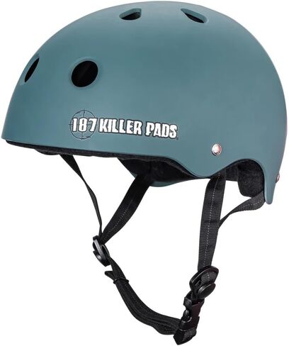 187 Killer Pads Pro Skate Helmet with Sweatsaver Liner, Black Glossy, X-Large in Saudi Arabia