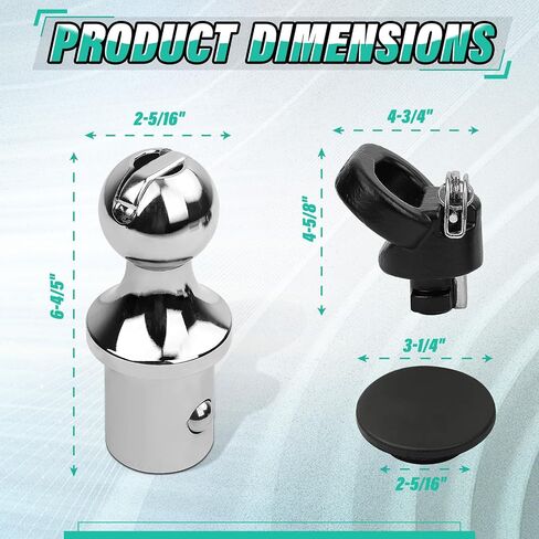 GNXA2061 Puck System Gooseneck Hitch Ball Kit, 2-5/16 Inch gooseneck Ball & Safety Chain Anchor kit Fits for Ford F-250/350/450, Fits for Chevrolet/Nissan Titan XD Trucks in Saudi Arabia