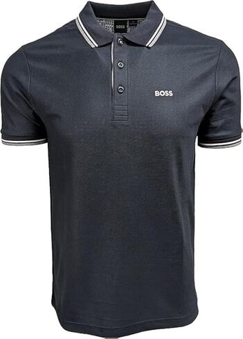 BOSS Mens Polo Performance Fabric Double Striped Collar Paddy PRO 50249000 (US, Alpha, Medium, Regular, Regular, White) in Saudi Arabia