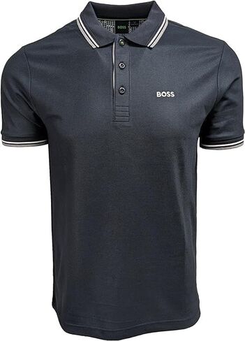 BOSS Mens Polo Performance Fabric Double Striped Collar Paddy PRO 50249000 (US, Alpha, Medium, Regular, Regular, White) in Saudi Arabia