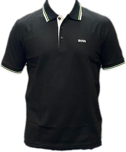 BOSS Mens Polo Performance Fabric Double Striped Collar Paddy PRO 50249000 (US, Alpha, Medium, Regular, Regular, White) in Saudi Arabia