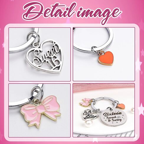 Sweet Sixteen New Driver Keychain - 16 Years Old Girl Gifts Sweet and Sassy Keyring for Teen Friends Birthday Christmas in Saudi Arabia
