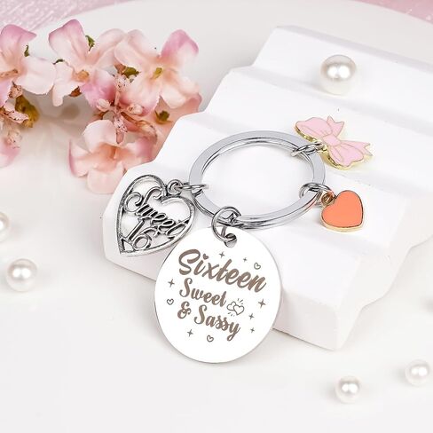 Sweet Sixteen New Driver Keychain - 16 Years Old Girl Gifts Sweet and Sassy Keyring for Teen Friends Birthday Christmas in Saudi Arabia