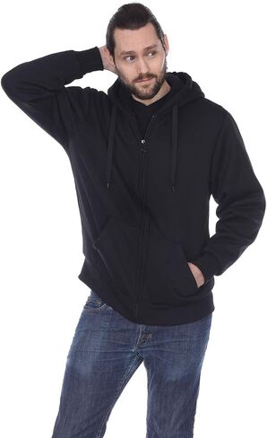 Hoodies for Men Winter Warm Heavyweight Sherpa Lined Fleece Zip Up Hoody Jacket in Saudi Arabia