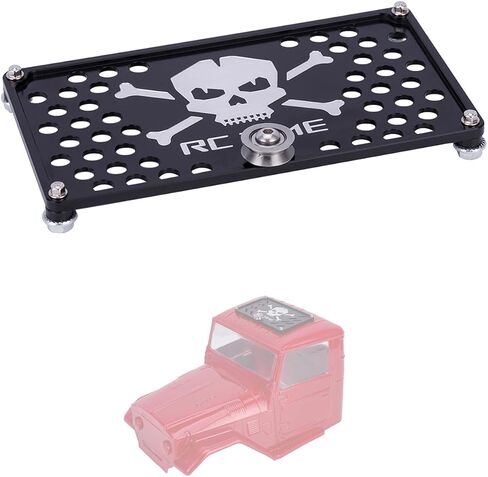 RC Car Roof Rack Luggage,Aluminum Roof Rack with Pulley Bearing for 1/8 1/10 Scale RC Car SCX10 TRX4 Capra Car Shell Decoration FJ40 Housing Accessories (B Black) in Saudi Arabia