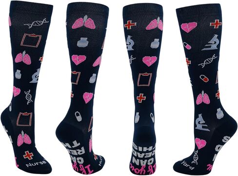 Nurse Yard Compression Socks for Nurses - Women & Men - 20-30mmHg Graduated Compression, For Medical Staff, Athletes - 1 Pair in Kuwait