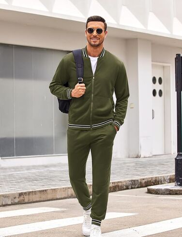 COOFANDY Men's Tracksuit 2 Piece Zip Up Sweatsuits Casual Athletic Jogging Suit Sets With Pockets in Saudi Arabia