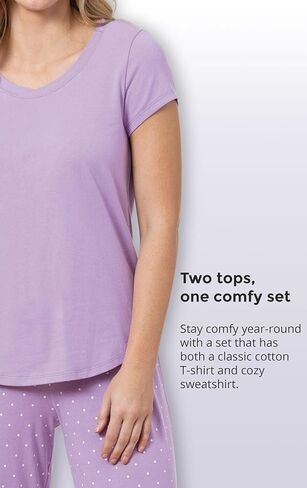 PajamaGram Womens Pajama Sets - Cotton Pajamas For Women, 3-Pc Set in Saudi Arabia