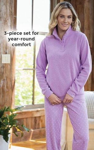 PajamaGram Womens Pajama Sets - Cotton Pajamas For Women, 3-Pc Set in Saudi Arabia