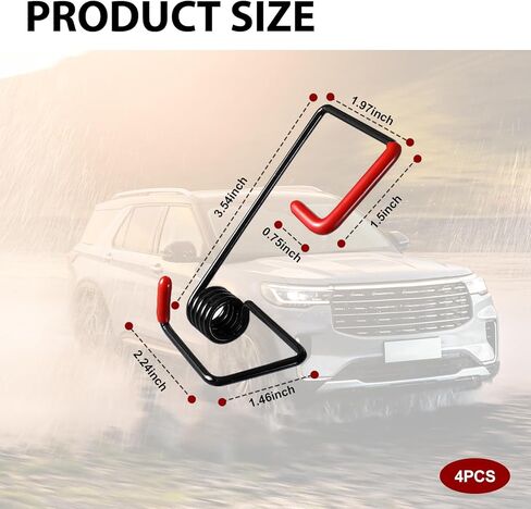 طقم معزز ممسحة السيارة مكون من 4 قطع، زنبرك ضغط صامت متعدد الوظائف لتحسين الرؤية في المطر والثلج، أداة سحب ذراع الممسحة مع قطعة قماش للتنظيف، عالمية لمعظم شاحنات السيارات (أسود) in Kuwait