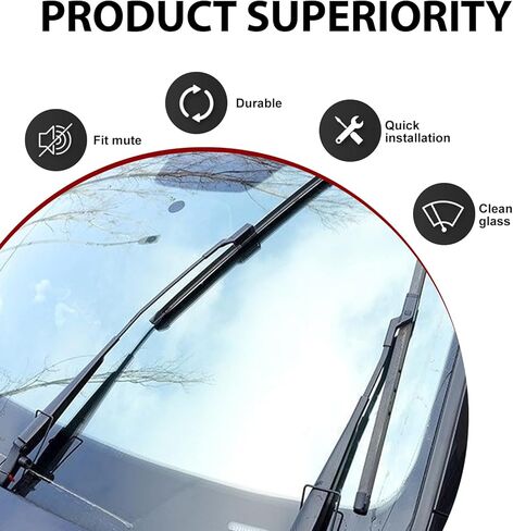 طقم معزز ممسحة السيارة مكون من 4 قطع، زنبرك ضغط صامت متعدد الوظائف لتحسين الرؤية في المطر والثلج، أداة سحب ذراع الممسحة مع قطعة قماش للتنظيف، عالمية لمعظم شاحنات السيارات (أسود) in Kuwait