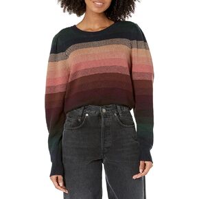 PAIGE Women's Callisto Crew Neck Slightly Cropped Bonet Stripe