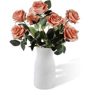 BCS Marble Vase for Flowers - Modern Marbled Vase Centerpiece Table Decorative Vase for Living Room Bedroom Office